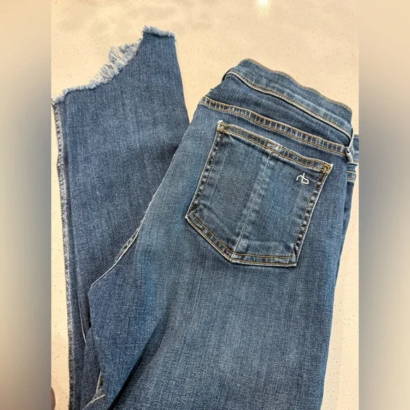 rag & bone Blue Raw-Hem Cropped Jeans - Picture 8 of 9